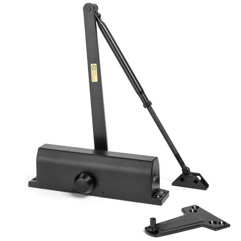 Dynasty Hardware door closer with included mounting kit ready for quick install.