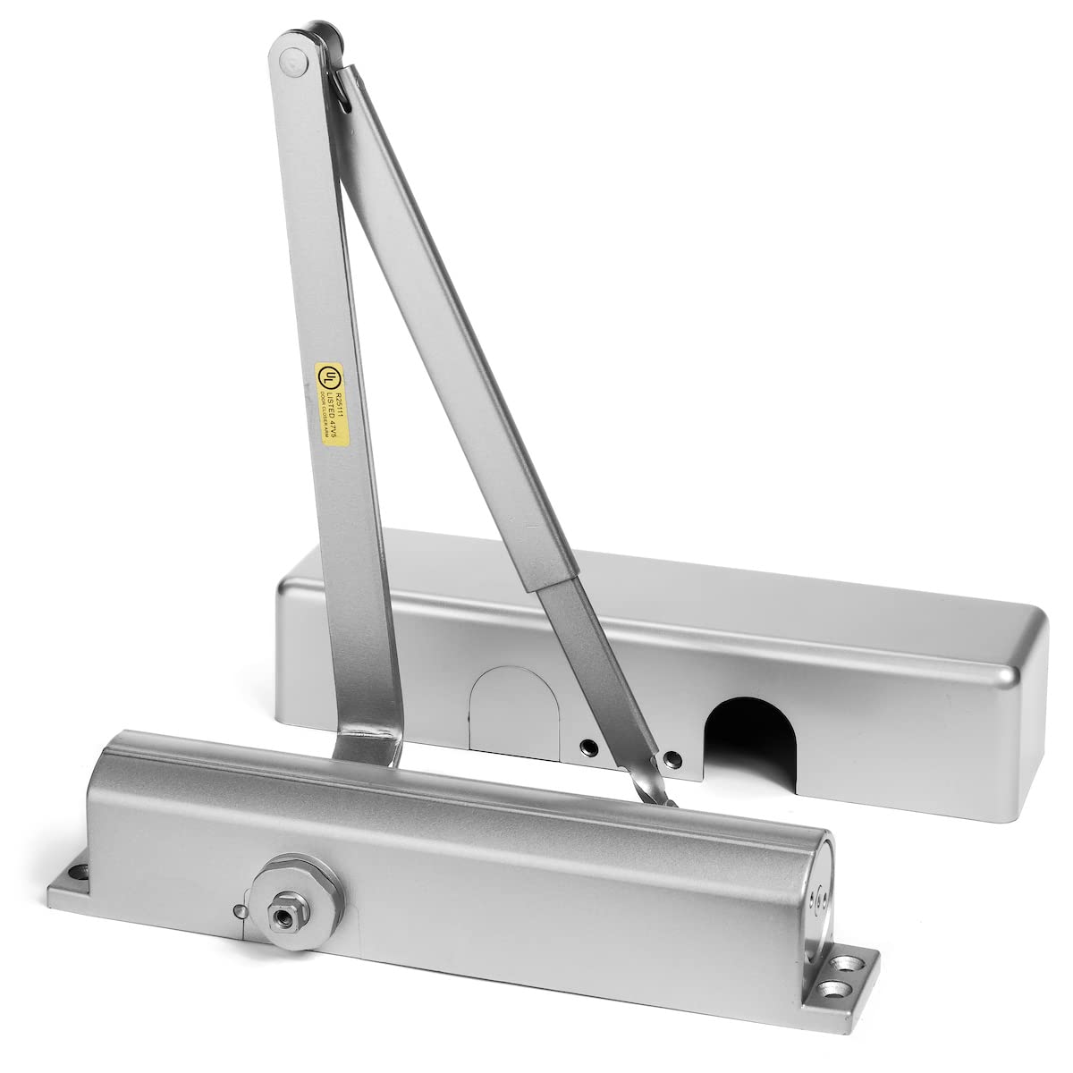 Dynasty Hardware 8500 series closer mounting plate detail for quick installation