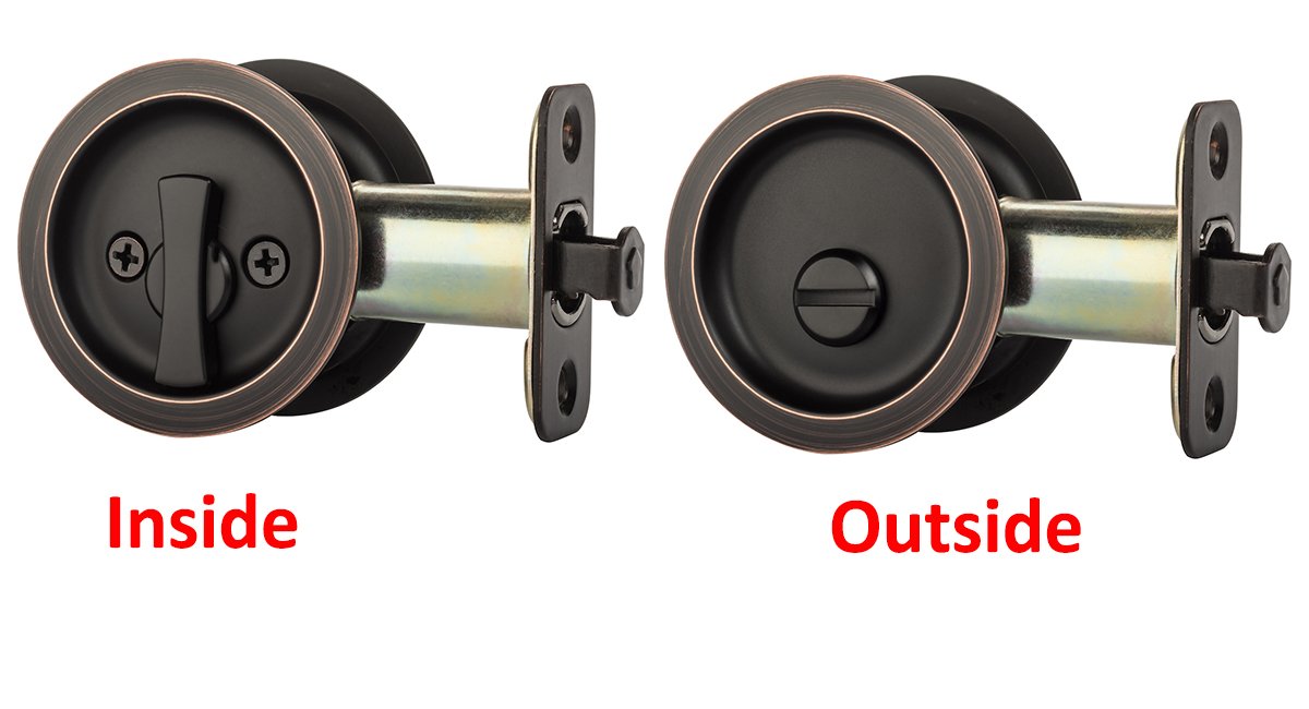 Close-up of Dynasty Hardware aged oil rubbed bronze finish