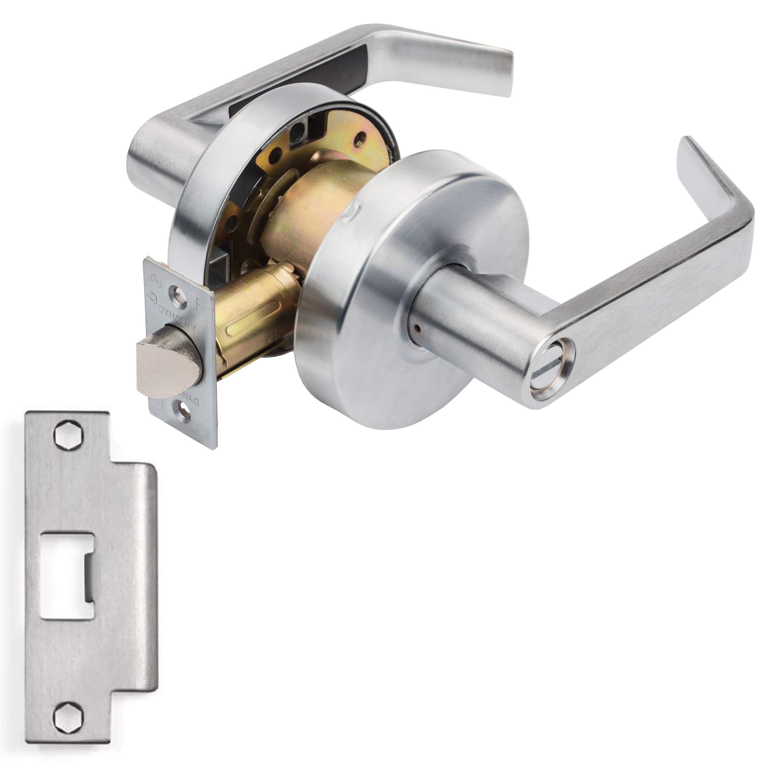 Dynasty Hardware AUG-30-26D emergency release demonstrates safety feature for exterior lever.