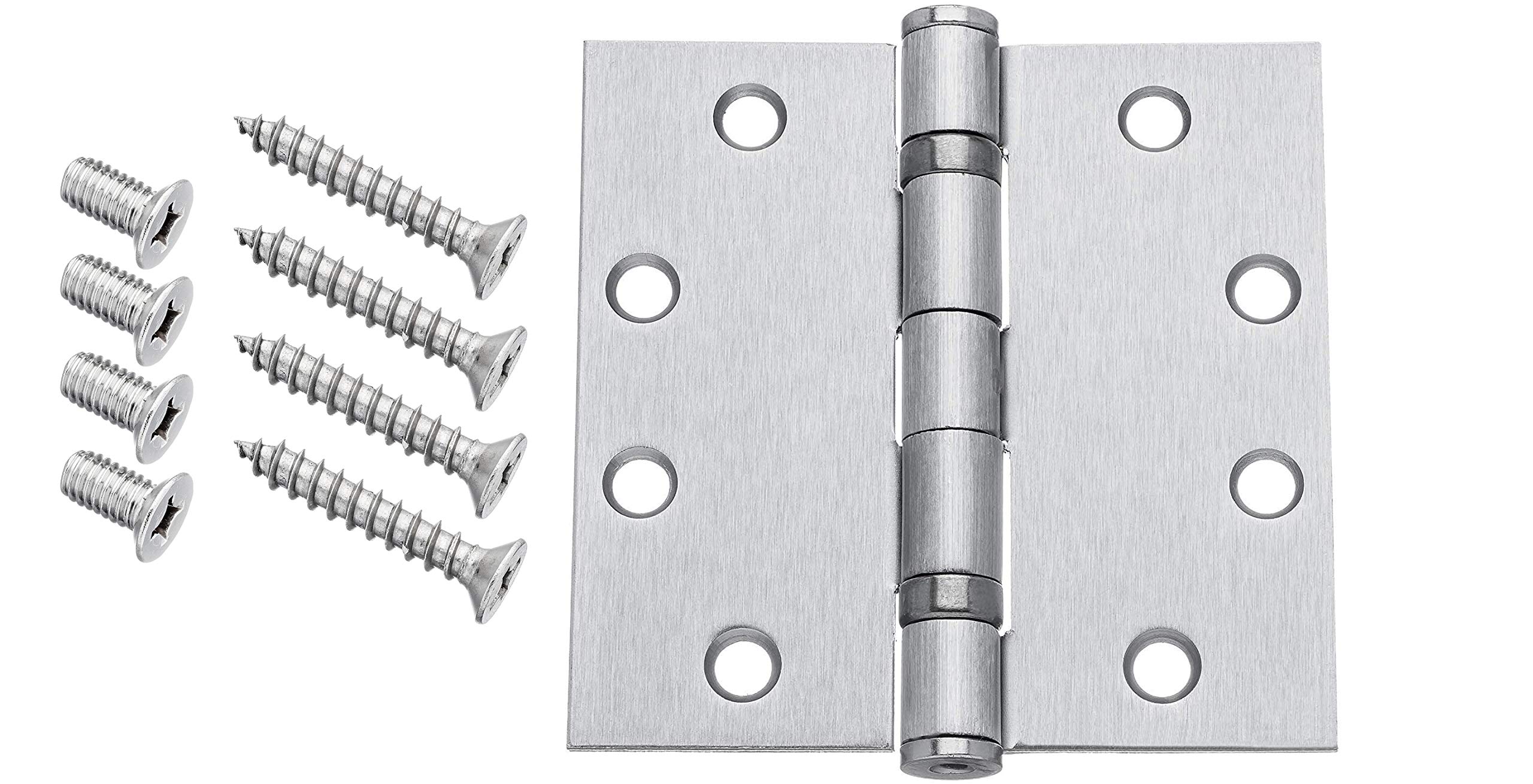 Dynasty Hardware brushed chrome hinge in 3-pack highlights durable, commercial-grade finish.