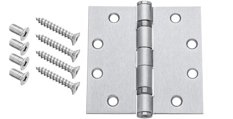 Dynasty Hardware brushed chrome hinge in 3-pack highlights durable, commercial-grade finish.