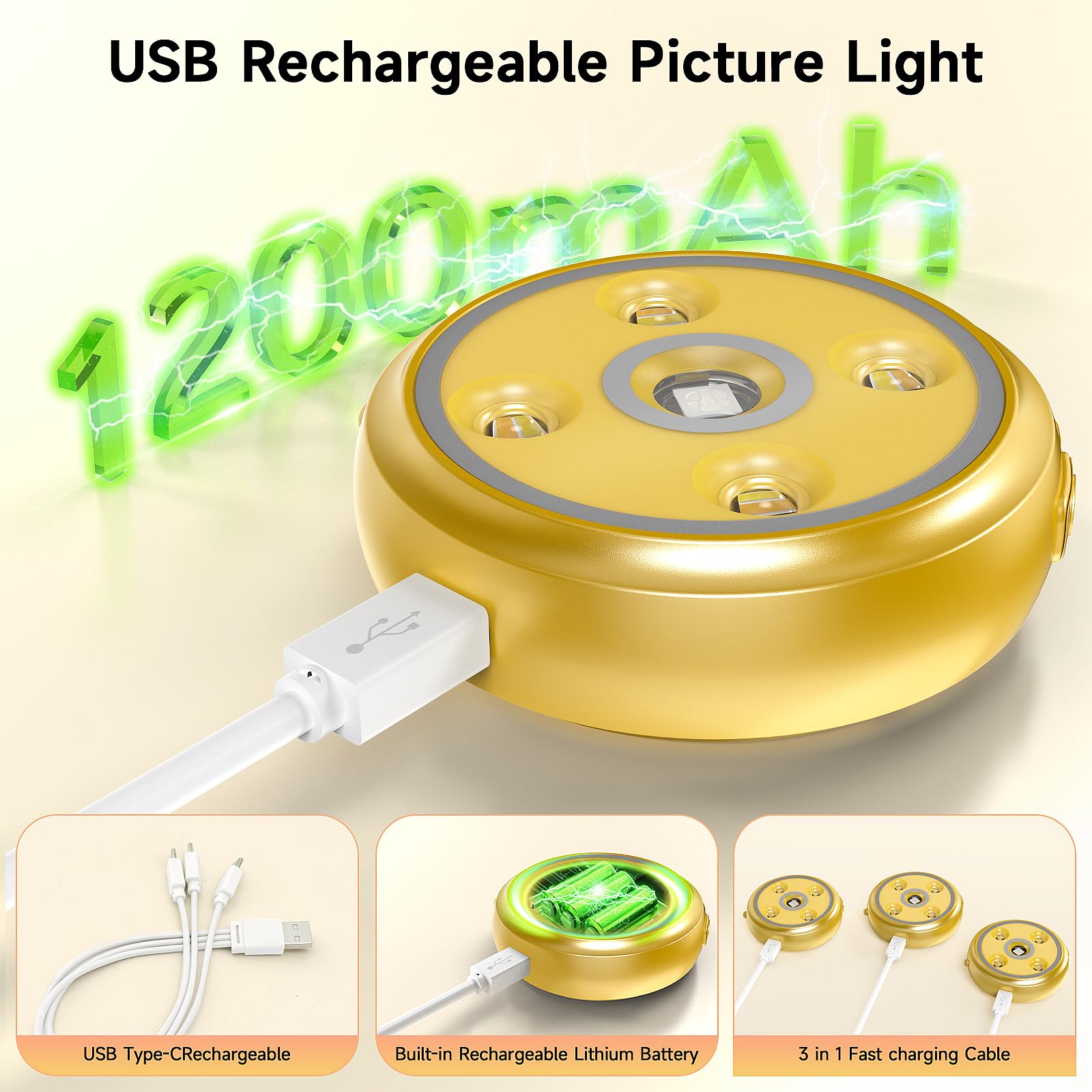 Dysh.Tech 1200mAh battery light highlighting cordless operation