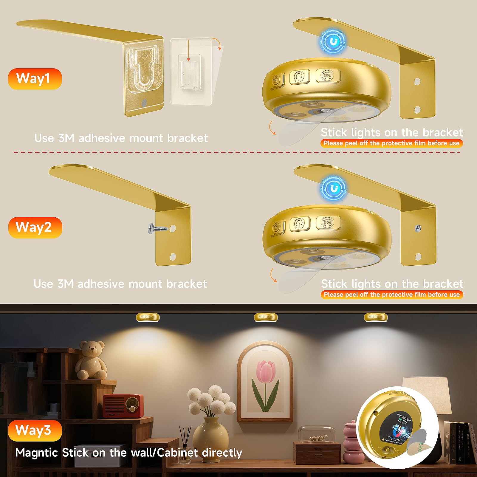 Dysh.Tech gold wall decor light adding elegant accent