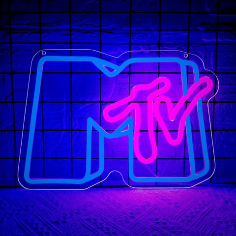 DYUAI Music Neon Sign on wall creates vibrant decor for home bar or bedroom ambiance.