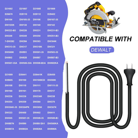 DZQPPC 16-gauge cord for circular saws and polishers, compatible with many models.