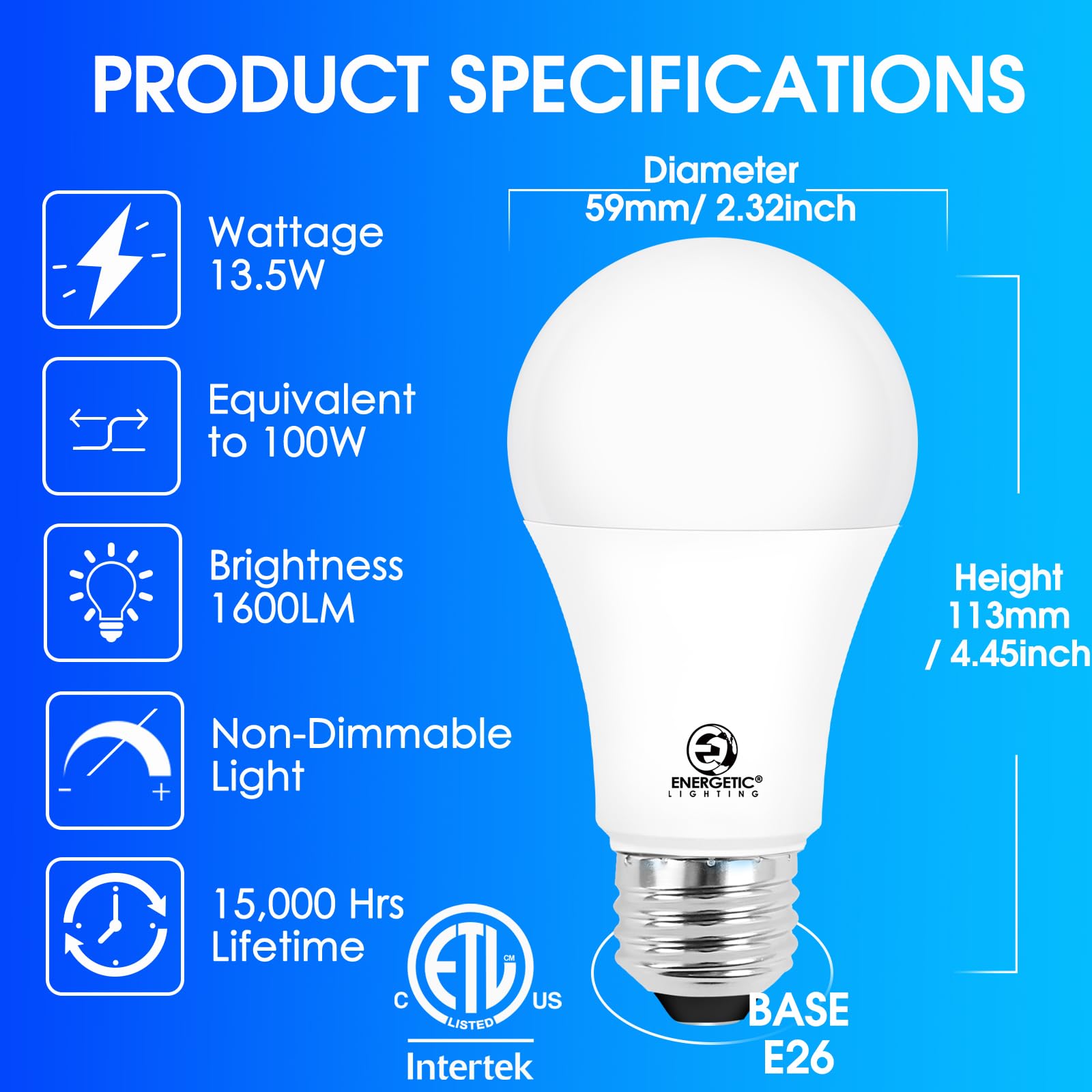 E Energetic Lighting 6-pack display for easy room-wide replacement