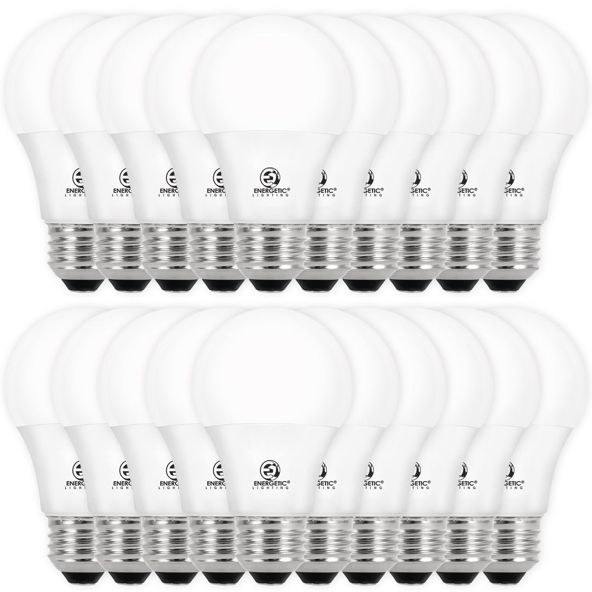 E Energetic Lighting dimmable LED bulb showing 800 lumens for bright lighting