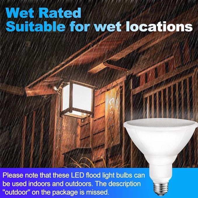E ENERGETIC LIGHTING PAR38 3000K warm white light for indoor fixtures.