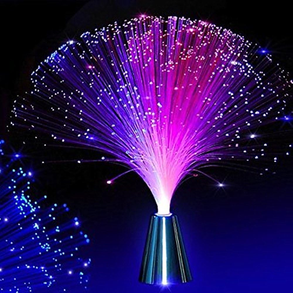 EA 2Pck 13-inch LED fibre optic fountain night light displays soft ambient color hues