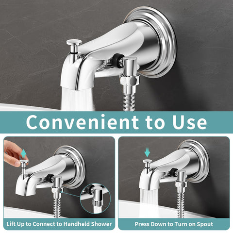 EAARSUO diverter tub spout demonstrates easy water switch between bath and shower.