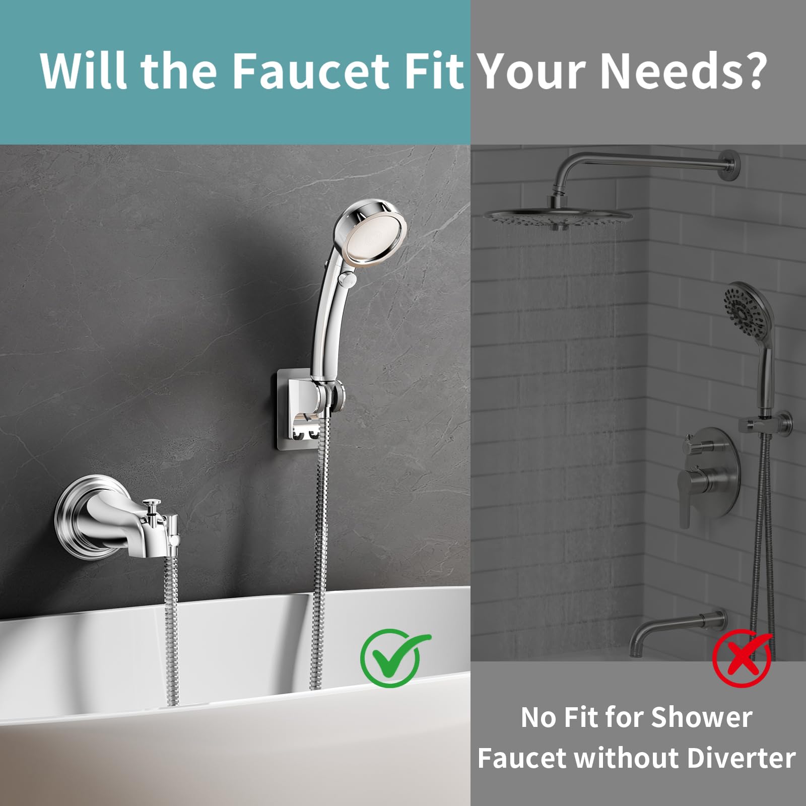 EAARSUO handheld shower head with three settings for versatile rinsing.
