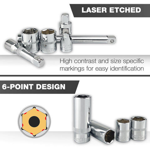 EACELIY 3/8 drive ratchet delivers smooth, controlled turning.