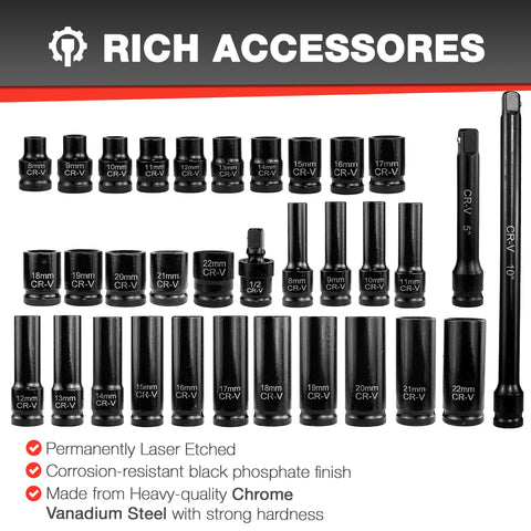 EACELIY black powder coating guards against rust and corrosion over time