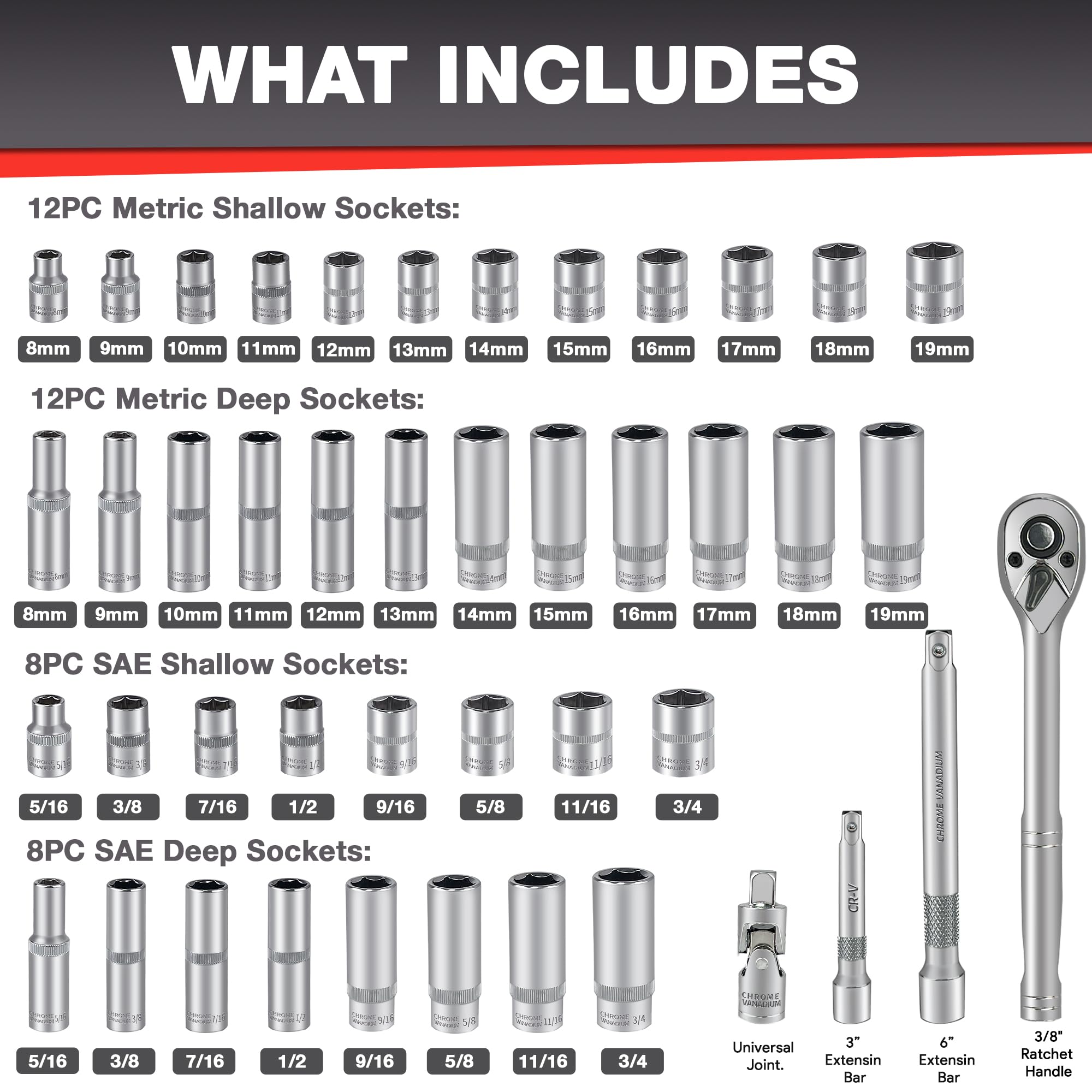EACELIY extension bar 3in enables reach in tight spaces.