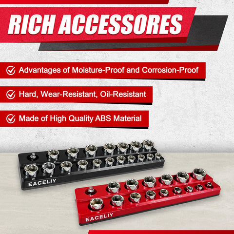 EACELIY magnetic base holds sockets securely, preventing drops during use.