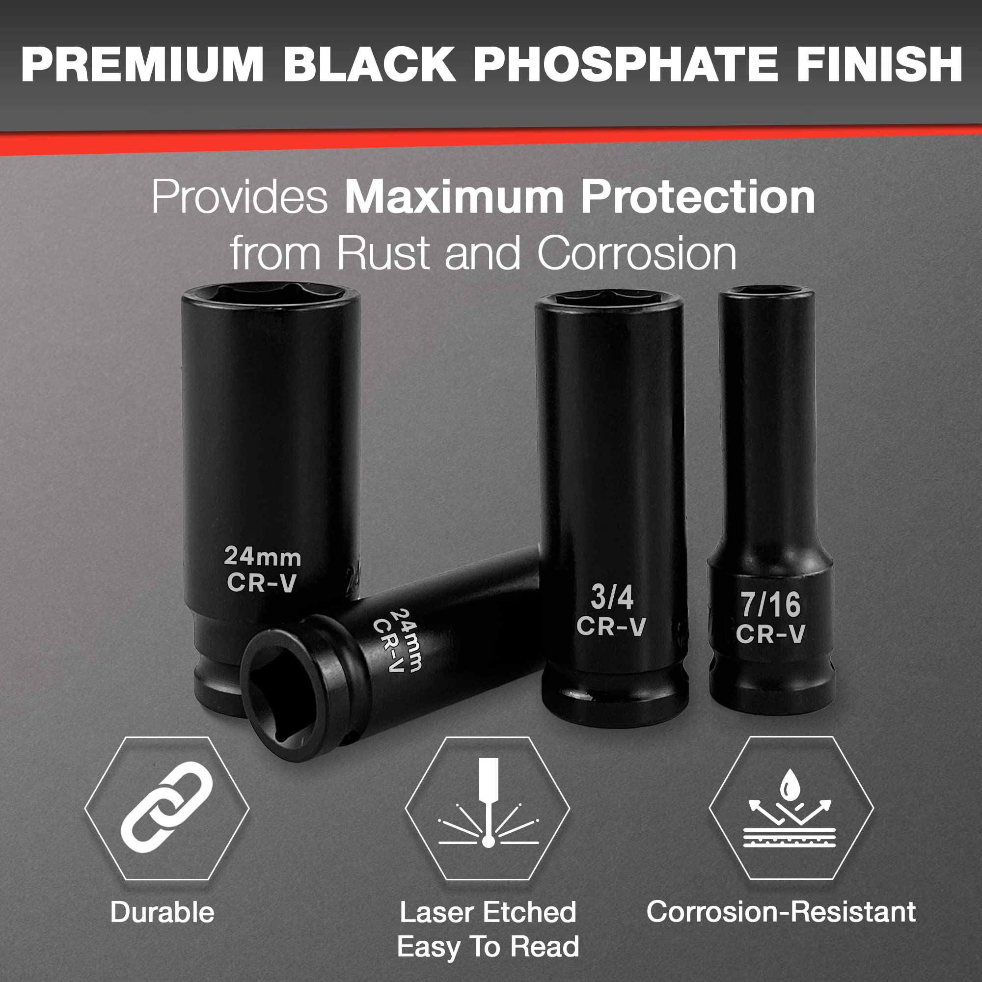 EACELIY SAE sockets for standard fasteners