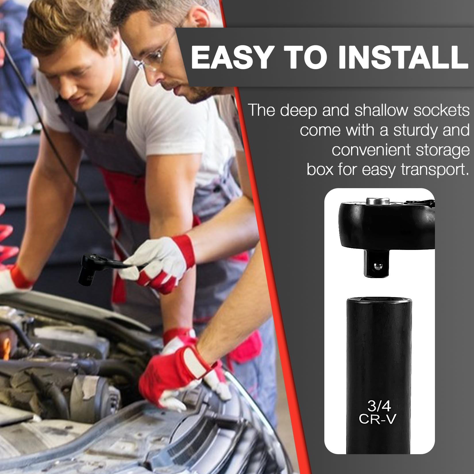 EACELIY included storage case keeps sockets organized and portable