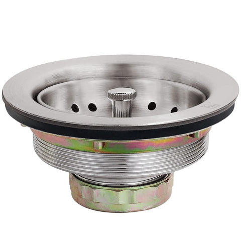 EADOT 3.5-inch sink drain assembly front view with brushed nickel finish for kitchen use