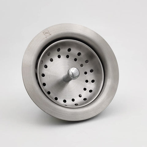 EADOT brushed nickel strainer basket ready to catch debris