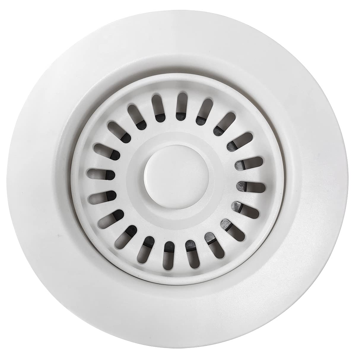 EADOT white sink drain assembly—perfect fit for 3.5-inch openings in granite, quartz, and stainless sinks.