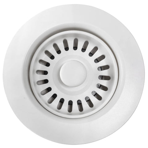 EADOT white sink drain assembly—perfect fit for 3.5-inch openings in granite, quartz, and stainless sinks.