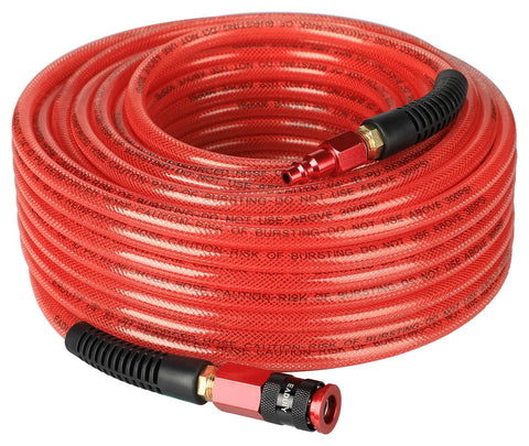 EADUTY air hose 100ft coiled view highlights long reach and easy storage.