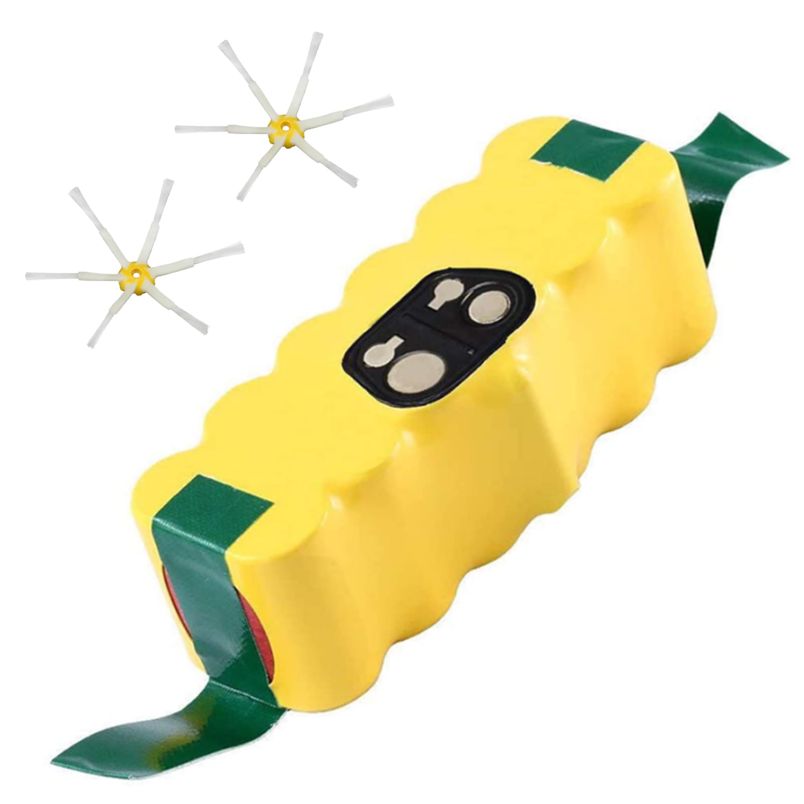 Eagglew 14.4V Roomba battery front view showing upgraded capacity for longer cleanings