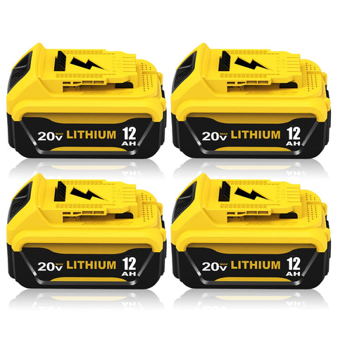 Eagglew 4-pack 12000mAh DCB206 battery with high capacity for longer runtime