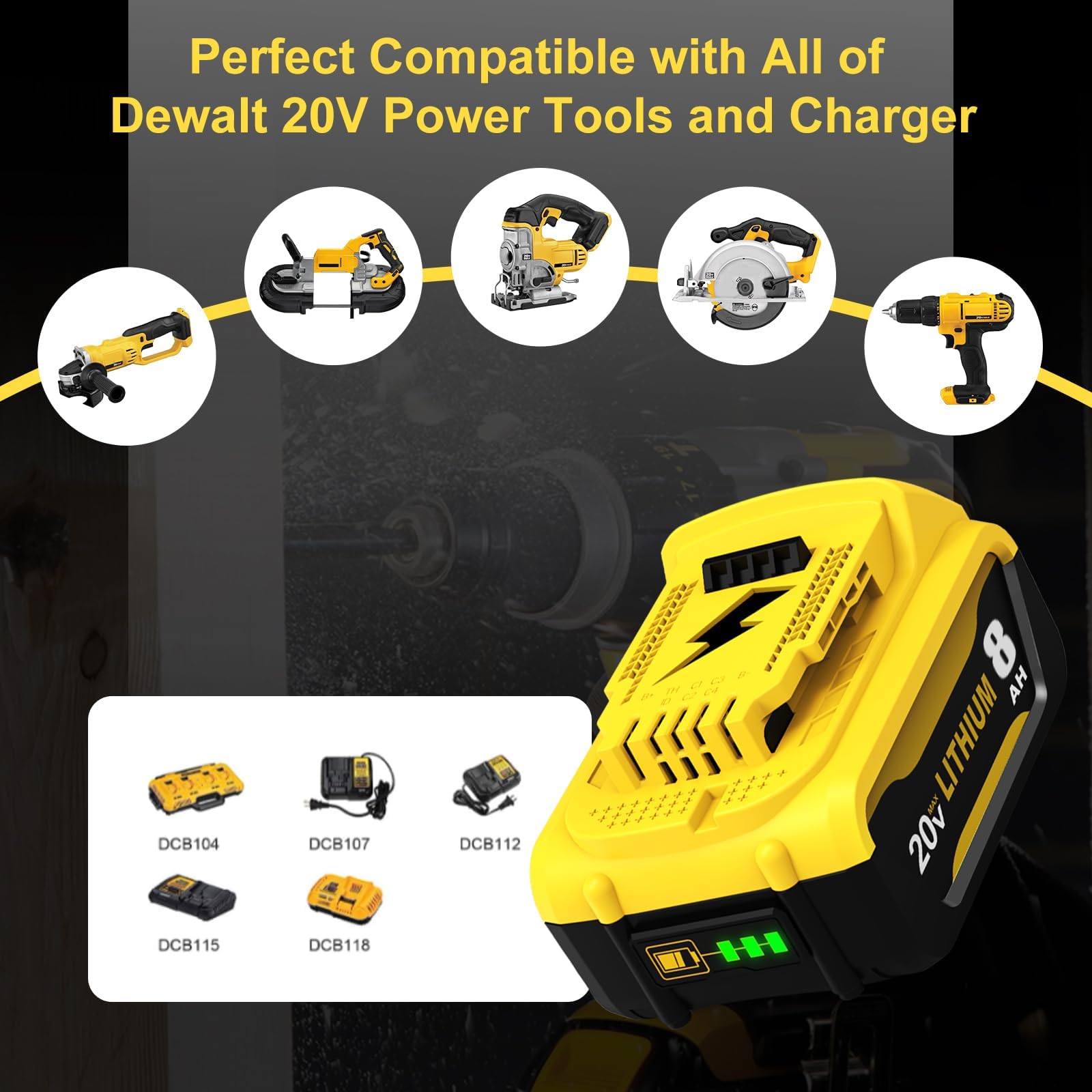 Eagglew compact battery pack designed for Dewalt 20V tools