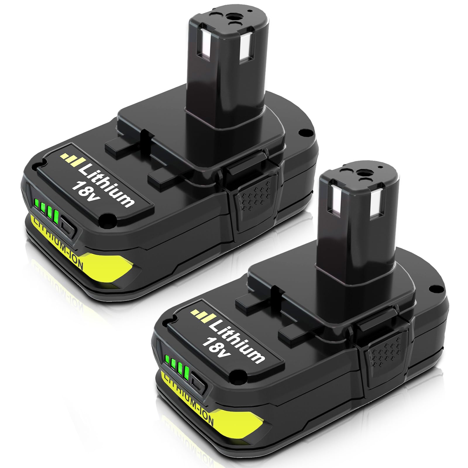 Eagglew Ryobi 18V 3600mAh battery front view, high-capacity for longer tool runtime.