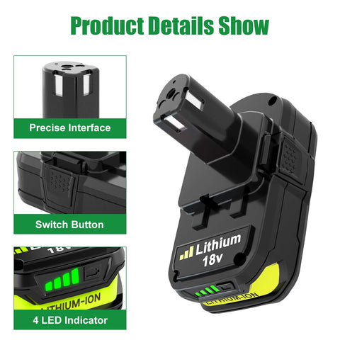 Eagglew Ryobi 18V 3600mAh in-use demonstration emphasizing extended operation.