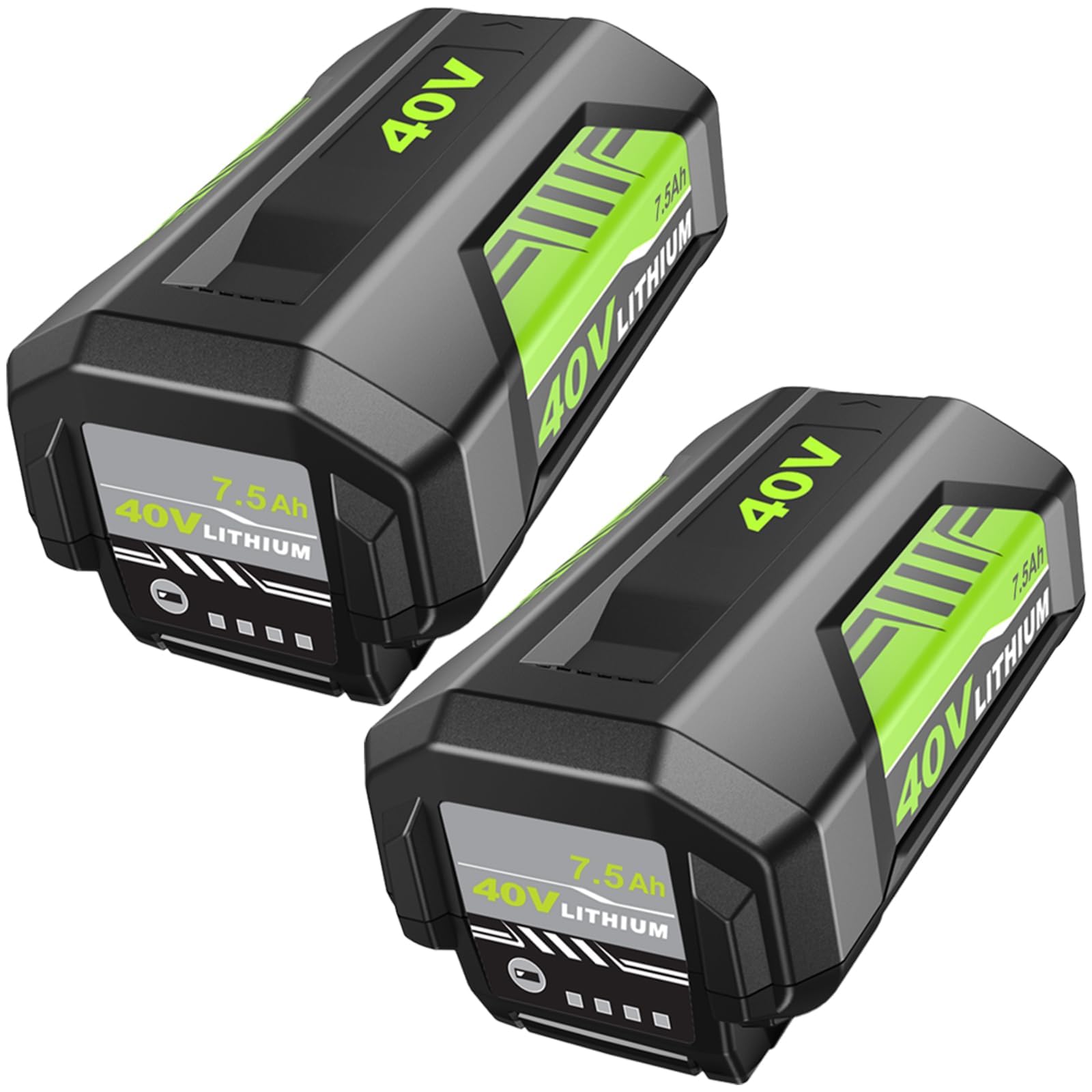 Eagglew Ryobi 40V 7500mAh battery front view demonstrates longer use.