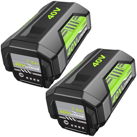 Eagglew Ryobi 40V 7500mAh battery front view demonstrates longer use.