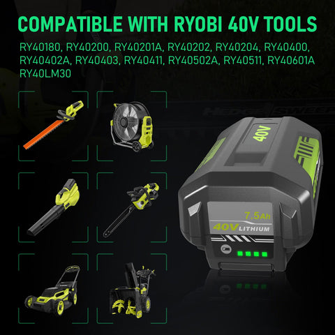 Eagglew Ryobi 40V battery datasheet hints at safety protections.