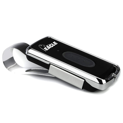Eagle Chrome EG642 1-button visor remote closeup for secure gate access.