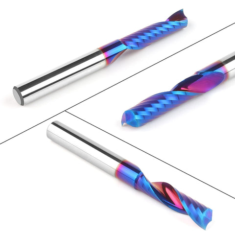 EANOSIC blue coated end mill maintains edge under heat during work.