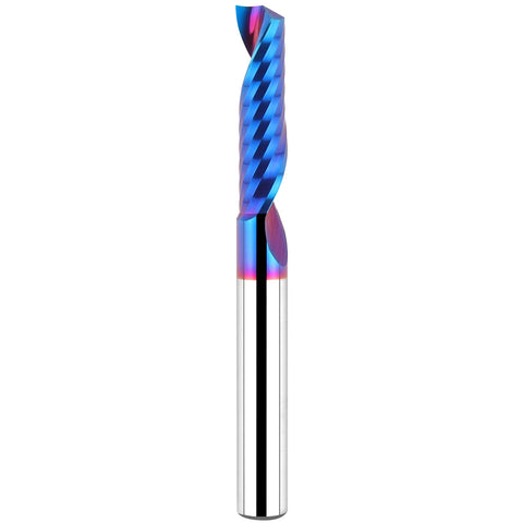 EANOSIC blue nano coated router bit upcut for smooth aluminum milling.