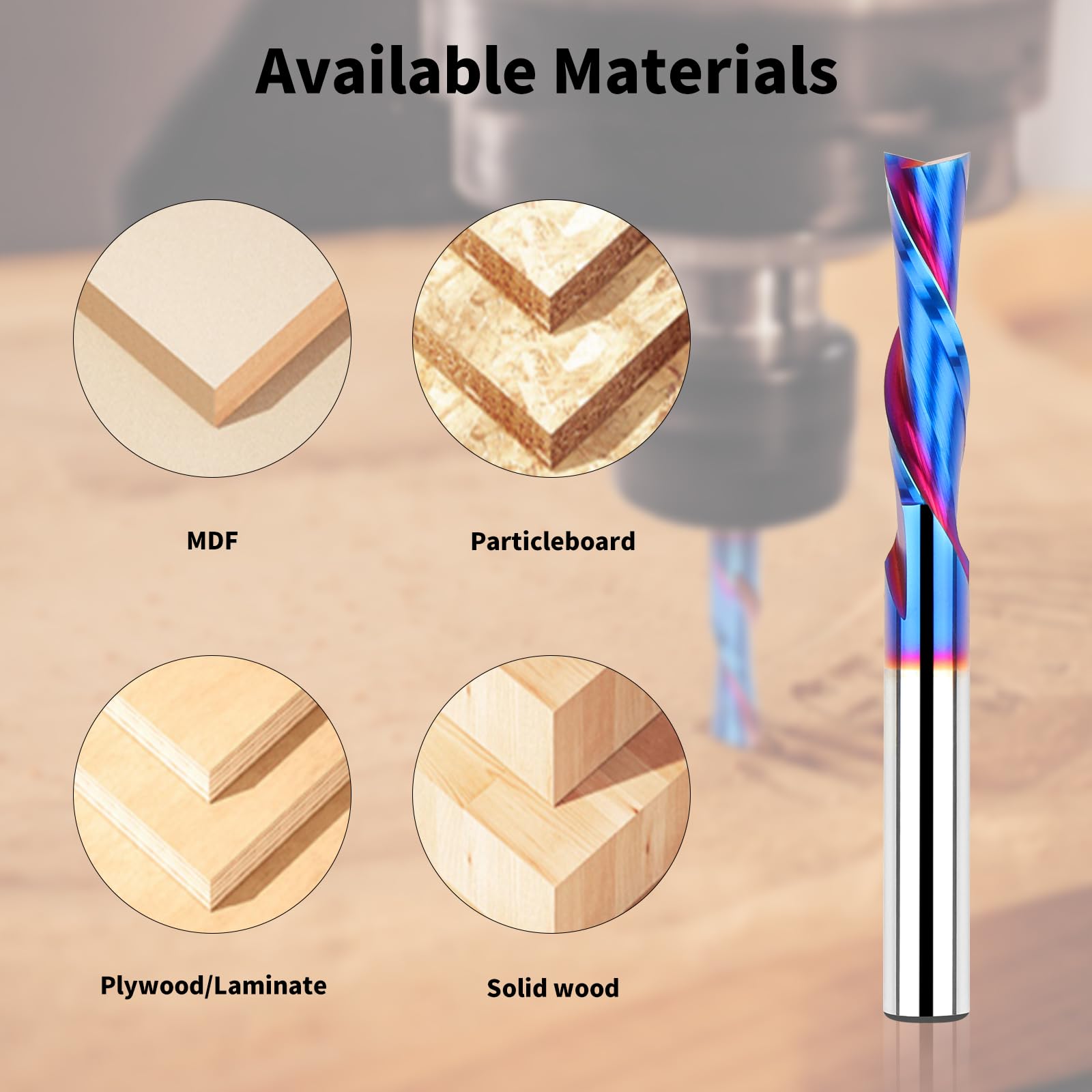 EANOSIC router bit in action cutting wood for clean grooves.