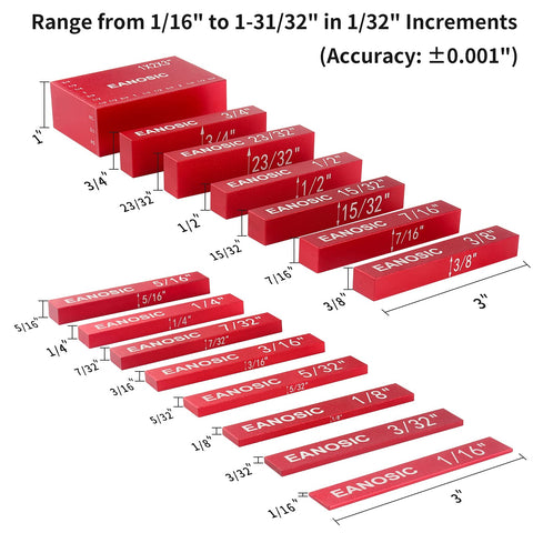 Blocks show laser-etched size markings for quick adjustments.