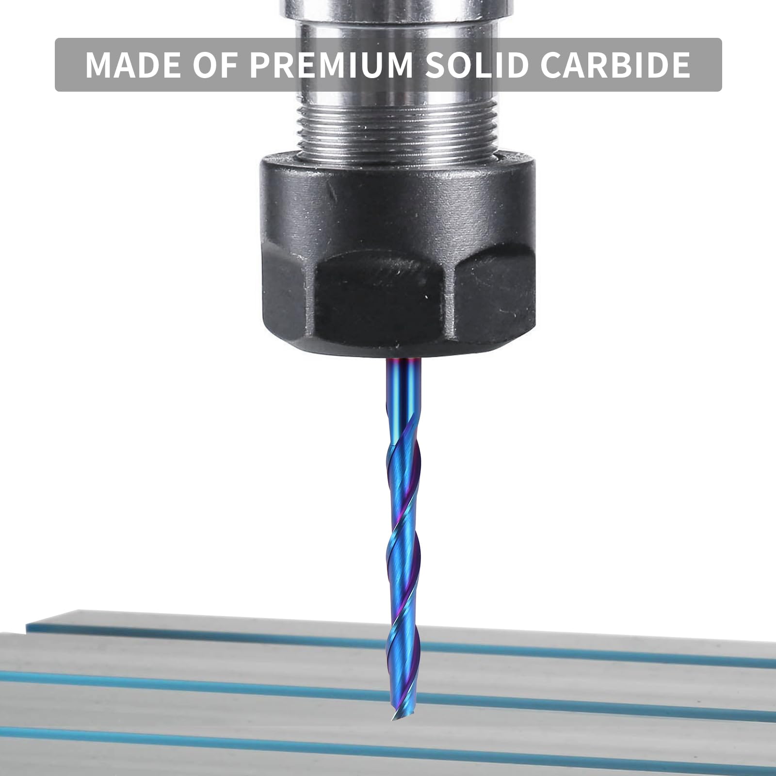 EANOSIC router bit showing plunge cut and clean edge performance