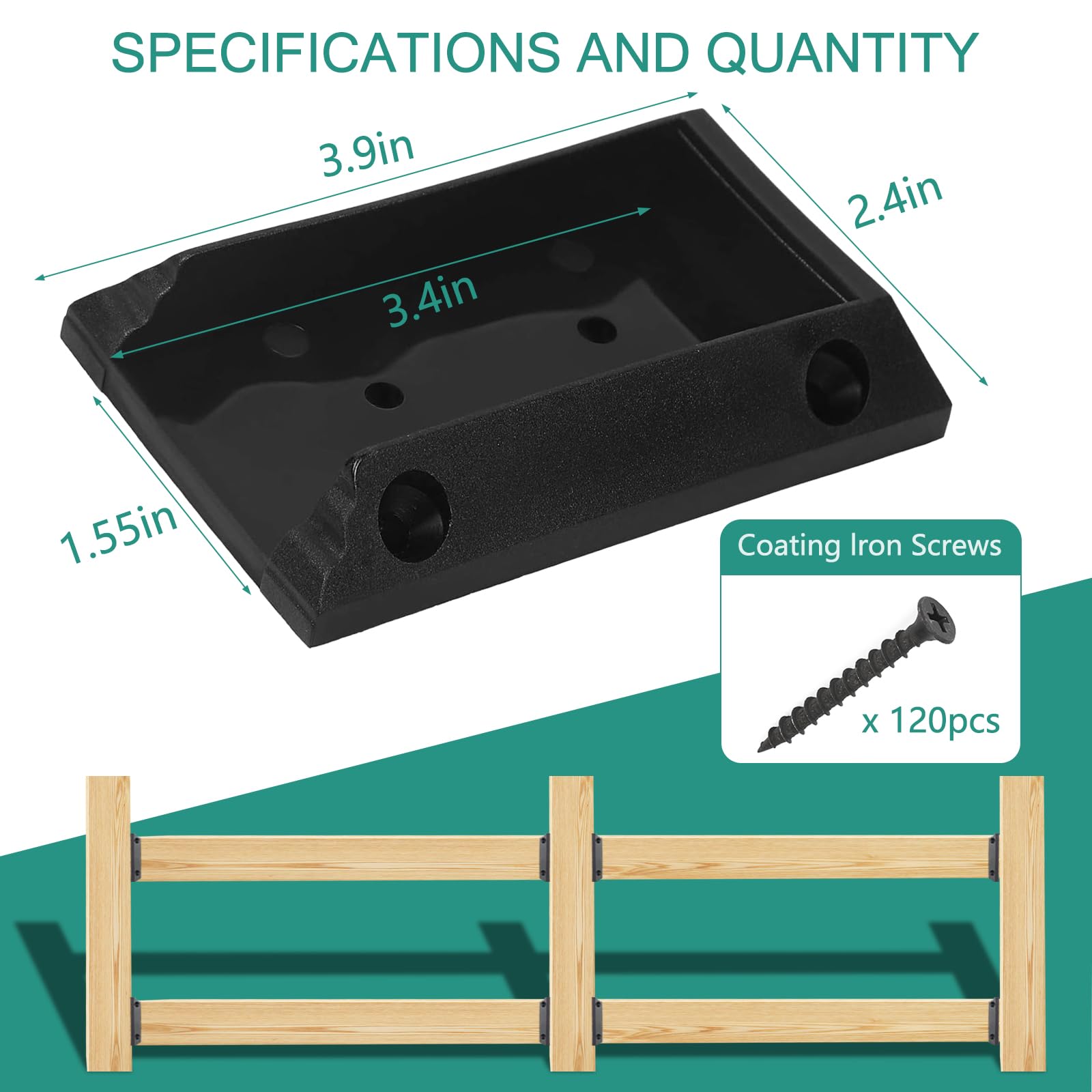 Eapele 90 degree railing connector shown on a corner post for easy installs
