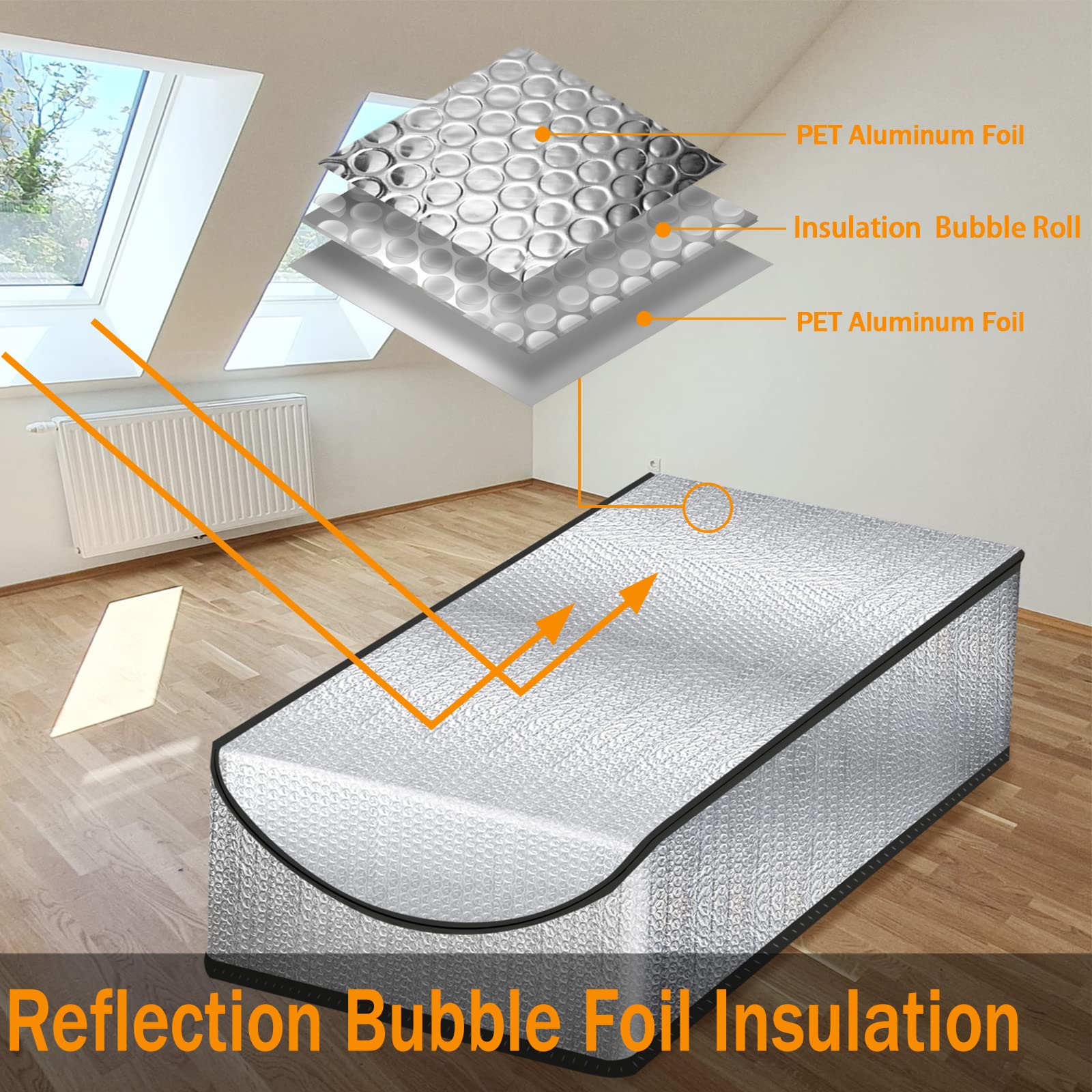 Eapele double-bubble radiant barrier blocks radiant heat for comfort.