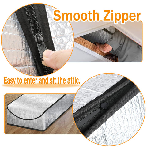 Eapele insulation cover inside stair frame enables quick installation.