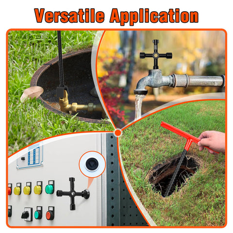 Eapele multi-functional chuck key for meter boxes and cabinets.
