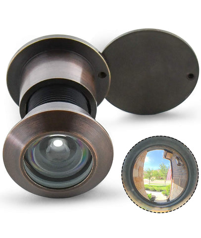 Earl Diamond brass peephole with 220-degree view for clear door visibility
