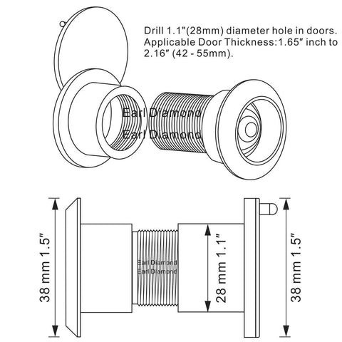 Earl Diamond door viewer privacy cover rotates for extra security
