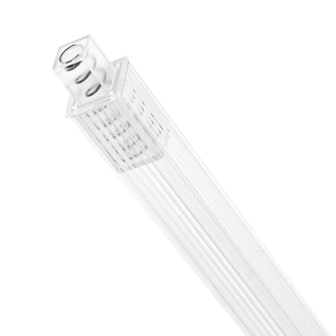 Earthtec 24-Inch Clear Towel Bar front view with spring-loaded ends for easy towel holding