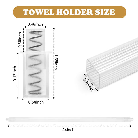 Earthtec 24-Inch Clear Towel Bar side view showing wall mounted design