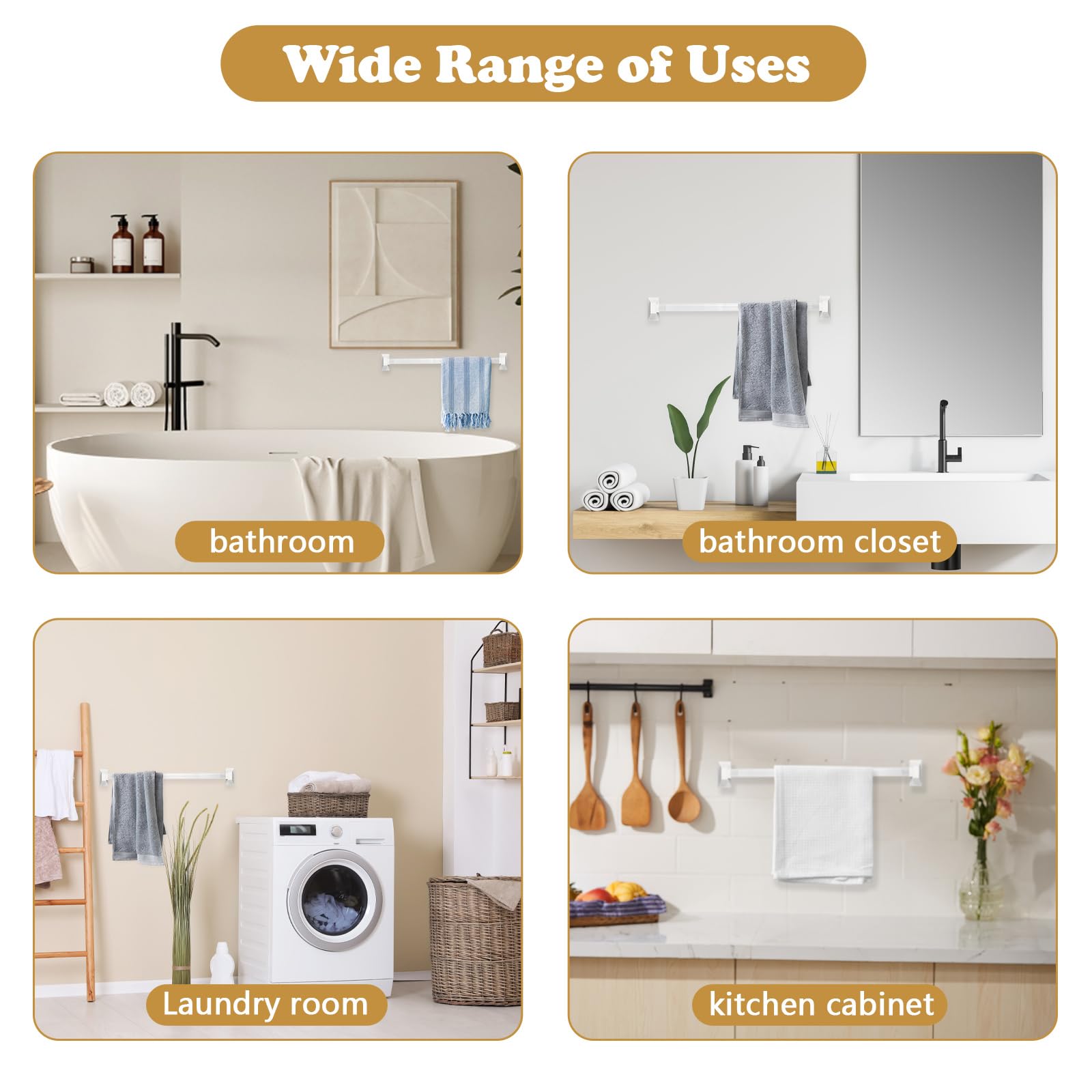 Earthtec kitchen and bathroom organization scene with clear finish